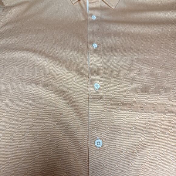 Raffi Casual Button Short Sleeve Down Shirt 100%‎ Cotton Light Orange NWOT - Picture 10 of 14